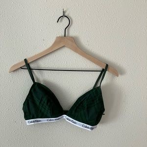 Calvin Klein Plaid Triangle Bra